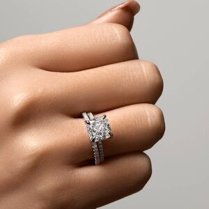 OBJKTS Jewelry wedding set Aire engagement ring & Ignis wedding band